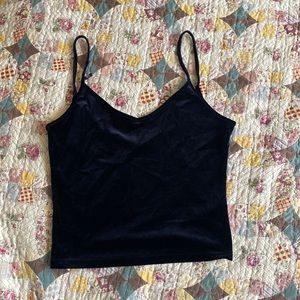 Bershka black velvet top